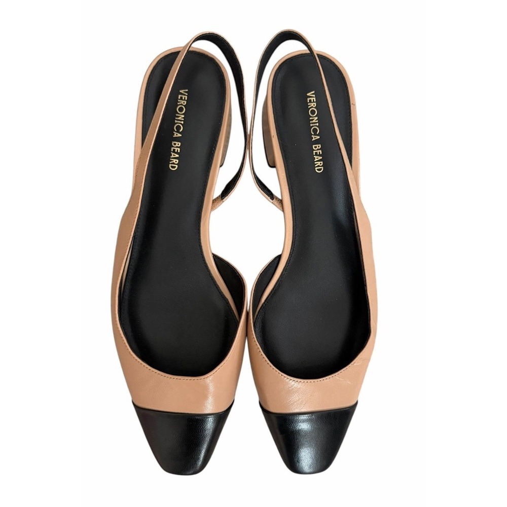 Veronica Beard Cecile Slingback Heels Black & Tan Women's Size 8.5M